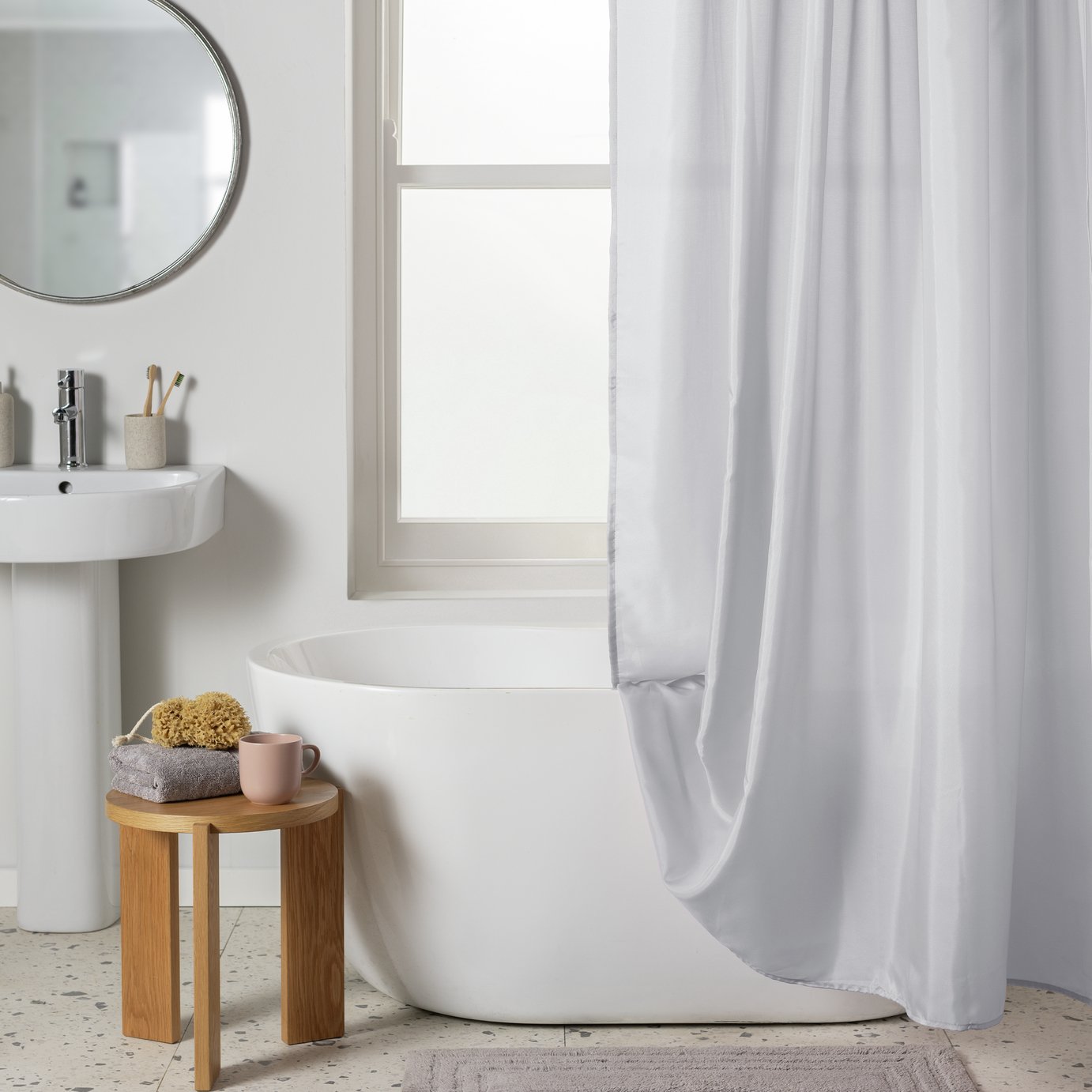Argos Home Plain Shower Curtain