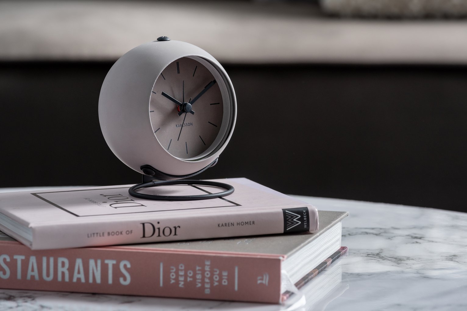 Karlsson Nirvana Globe Analogue Alarm Clock - Warm Grey