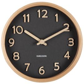Karlsson Pure Wood Table & Mantel Analogue Clock - Black