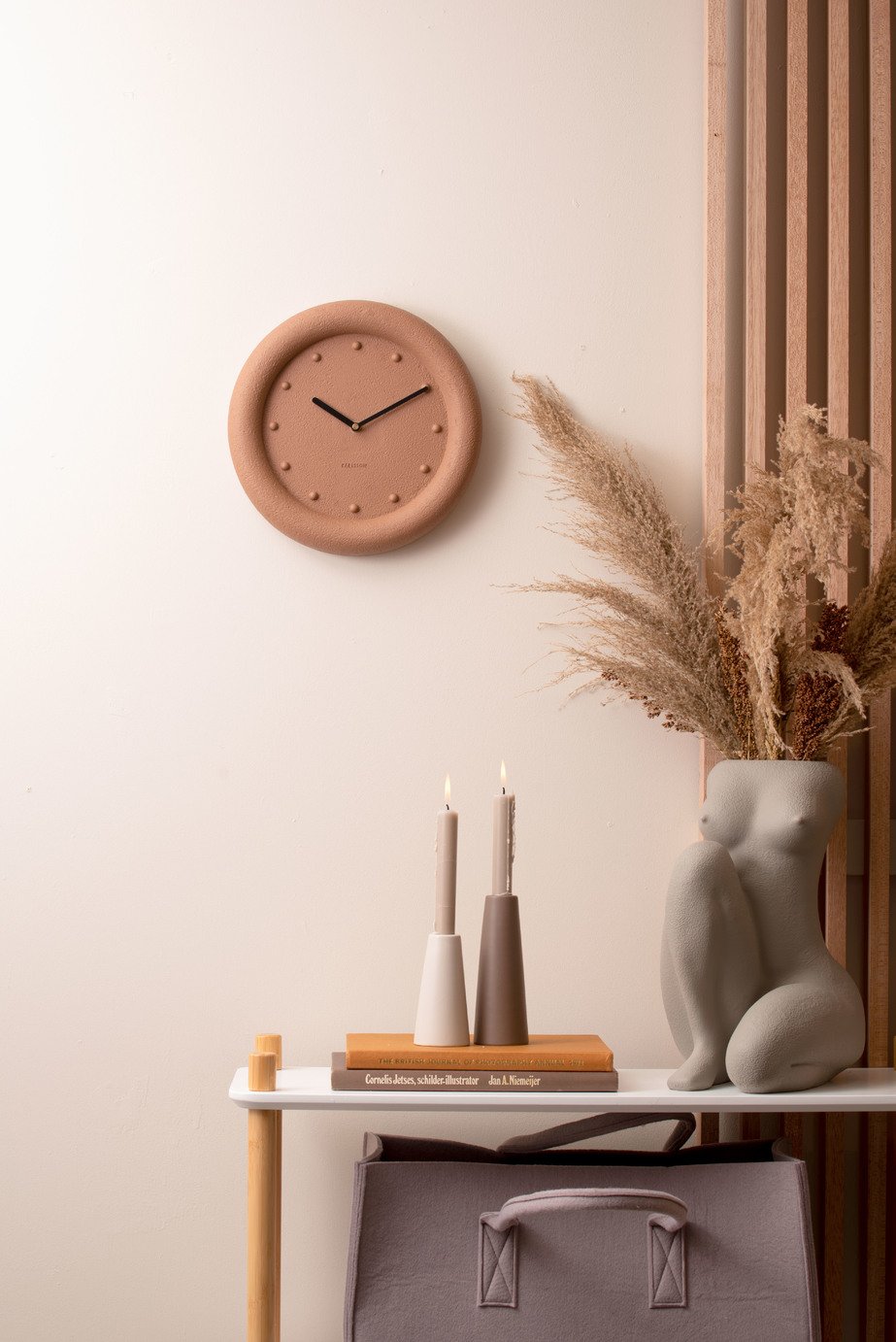 Karlsson Petra Analogue Wall Clock - Terracotta