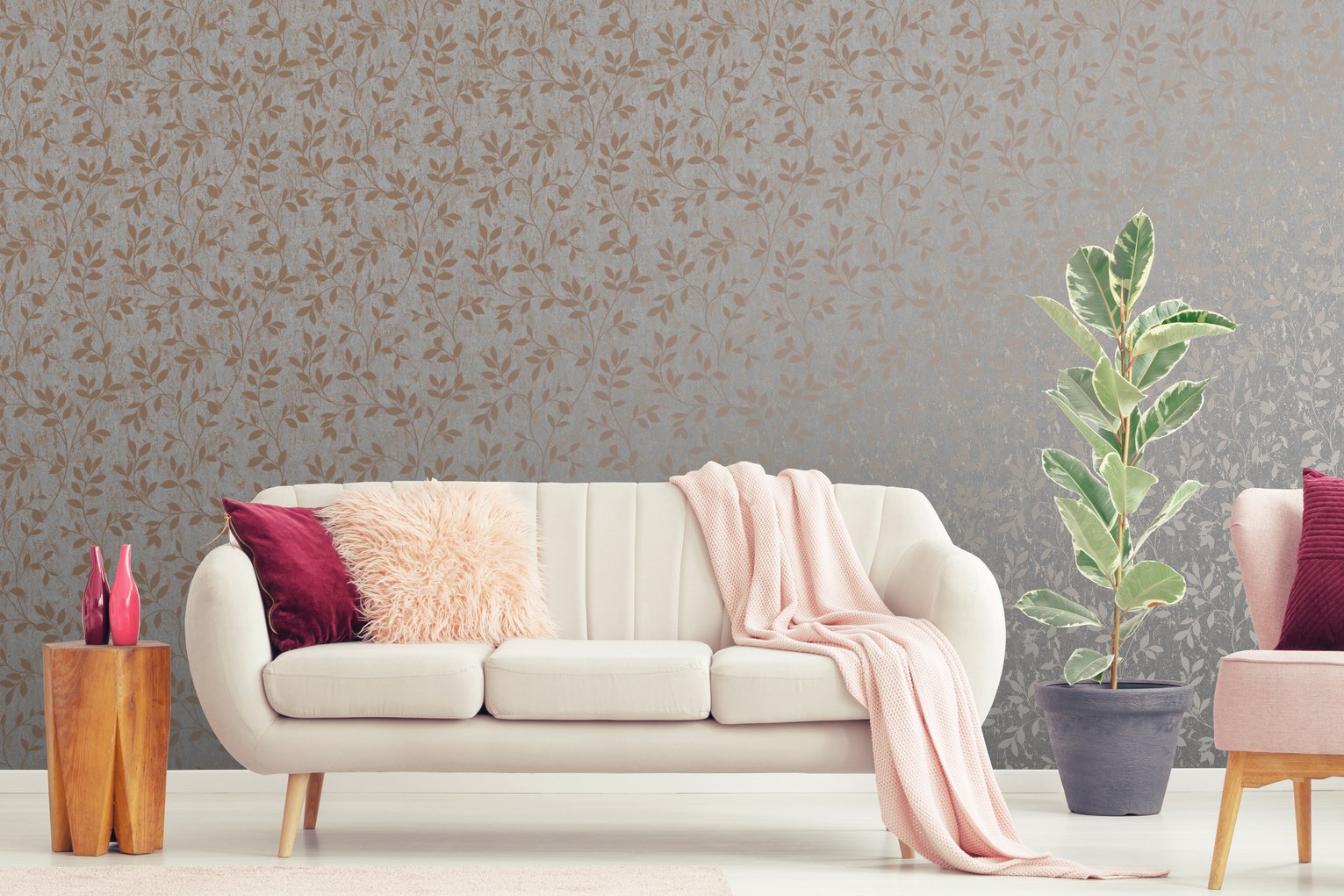 Superfresco Milan Trail Rose Gold Wallpaper