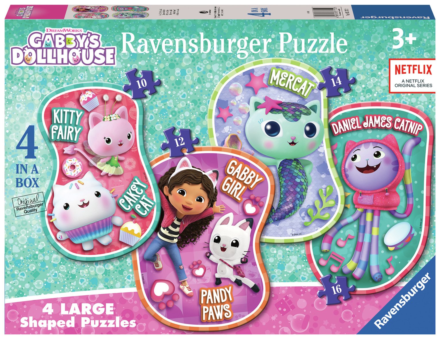 Gabby's Dollhouse 4 Large Shaped Puzzle 