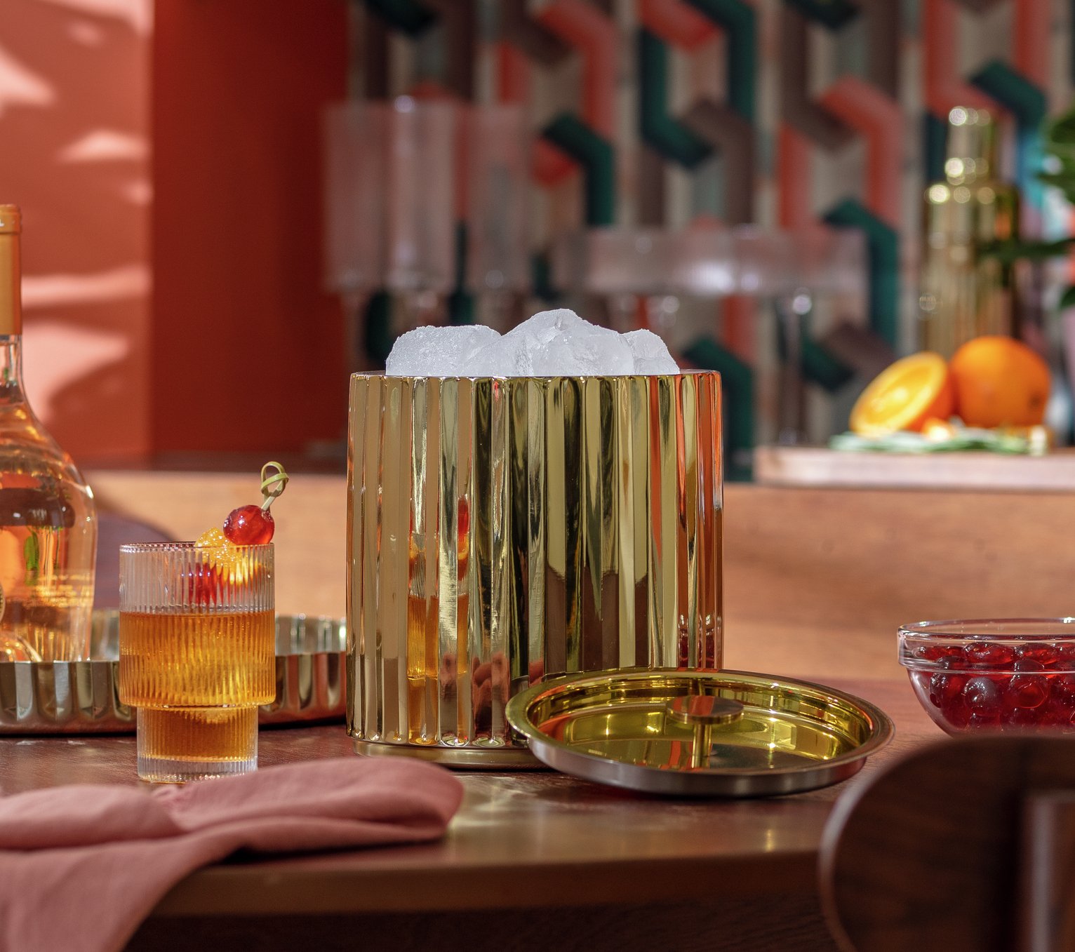 Habitat Gold Tone Ice Bucket