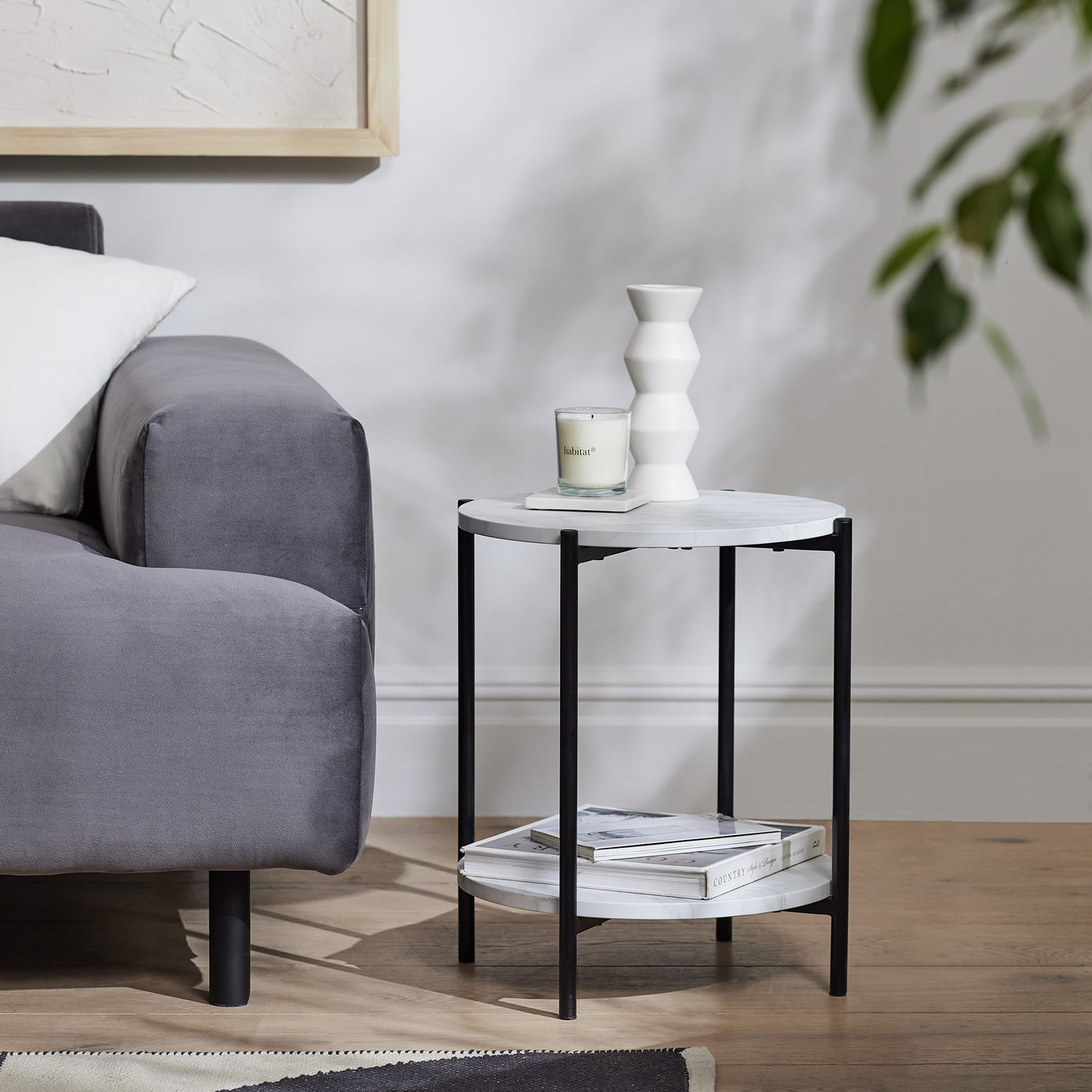 Argos  Jules Side Table - Black & White