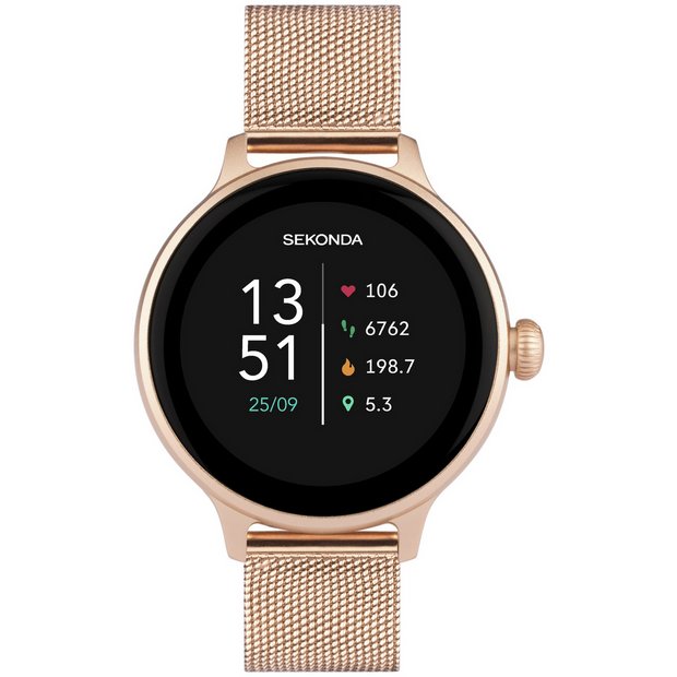 Buy Sekonda Connect Rose Gold Mesh Strap Calling Smart Watch Fitness and activity trackers Argos