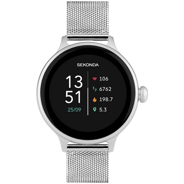 Buy Sekonda Connect Silver Mesh Strap Calling Smart Watch Fitness and activity trackers Argos