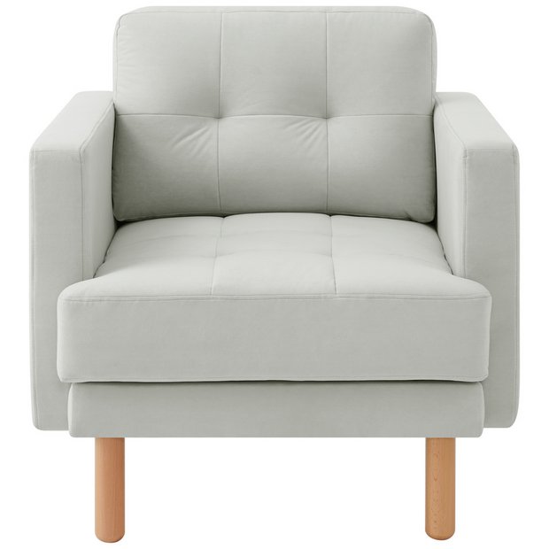 Buy Habitat Newell Fabric Armchair - Light Grey, Armchairs