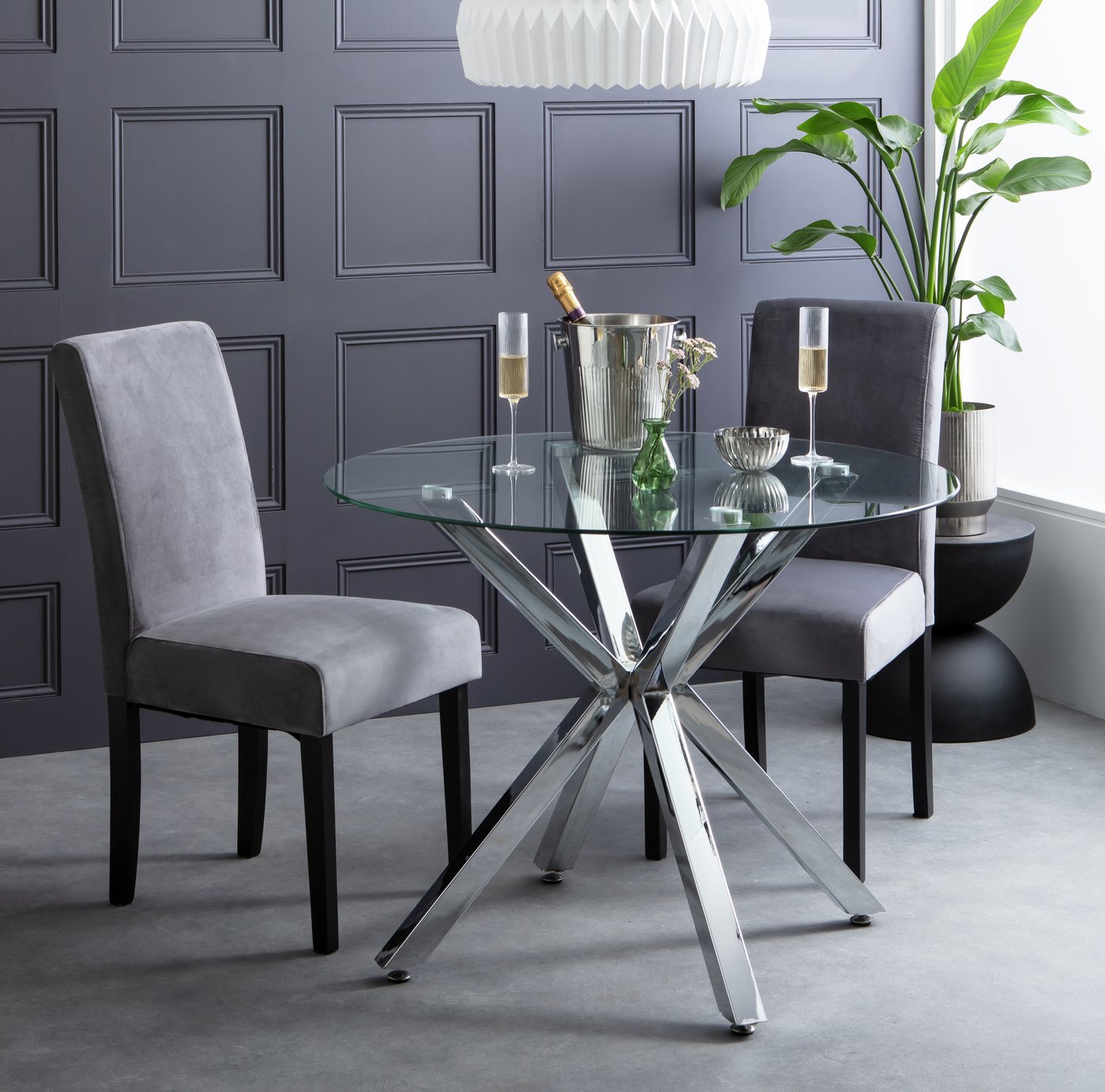 Argos Home Alice 4 Seater Dining Table - Chrome