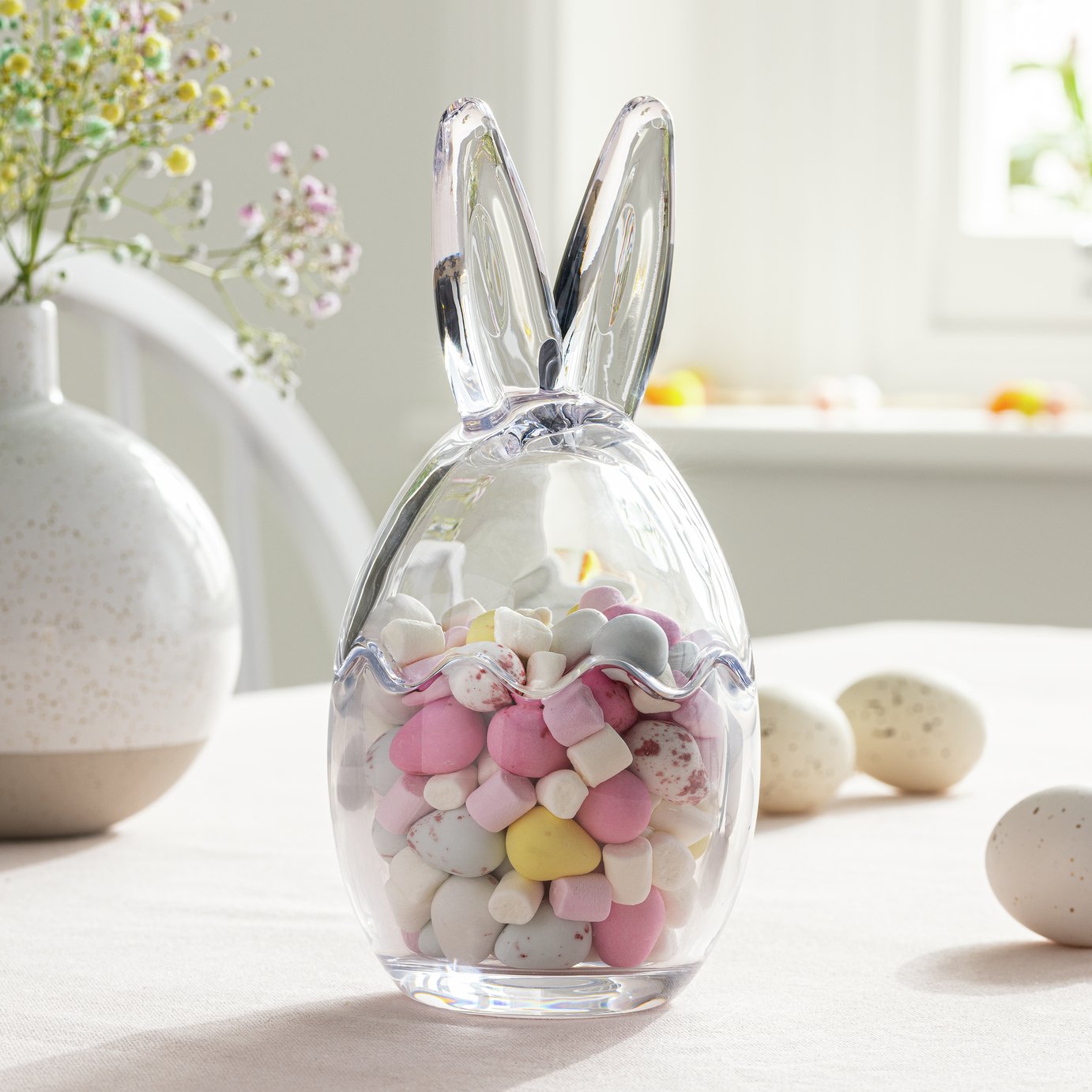 Argos Home Bunny Glass Jar Easter Decoration