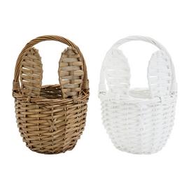 Home Wicker Bunny Easter Storage Basket - Natural & White