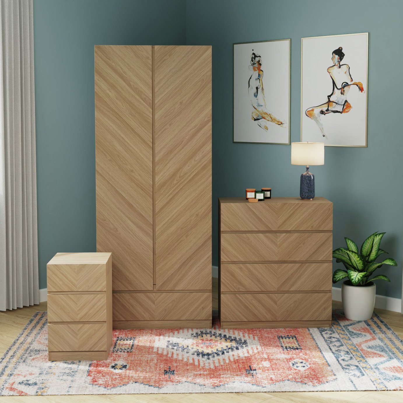 GFW Catania 3 Piece Wardrobe Set