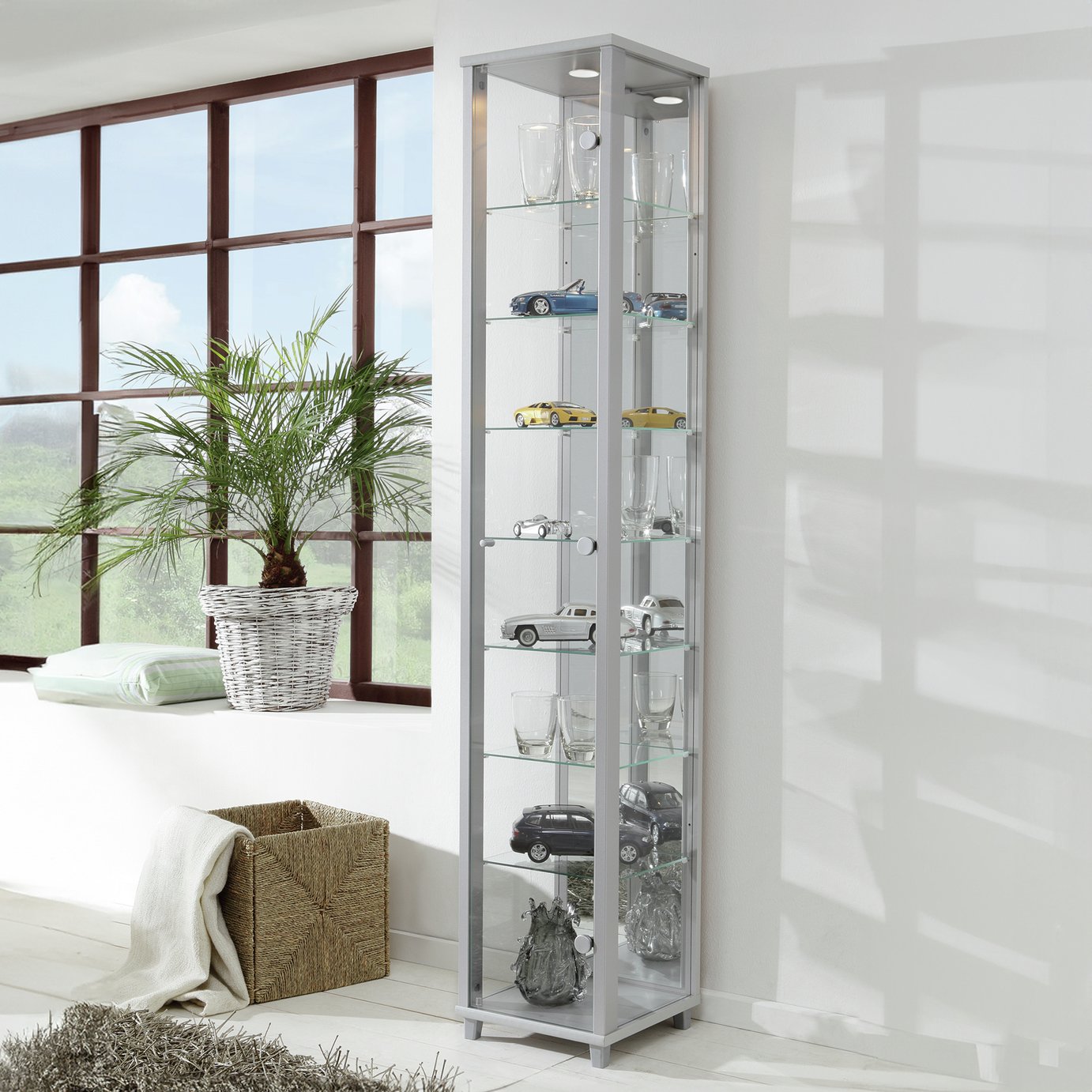 Argos Home 7 Shelf Glass Tall Display Cabinet