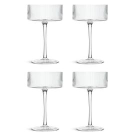 Habitat Ribbed Set of 4 Champagne Coupe Glasses