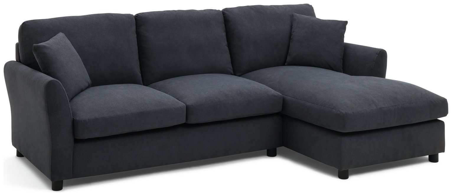 Argos Home Aleeza Fabric Right Hand Corner Sofa - Charcoal