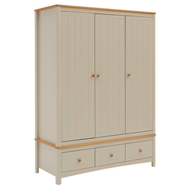 Buy Argos Home Bournemouth 3 Door Wardrobe Light Grey