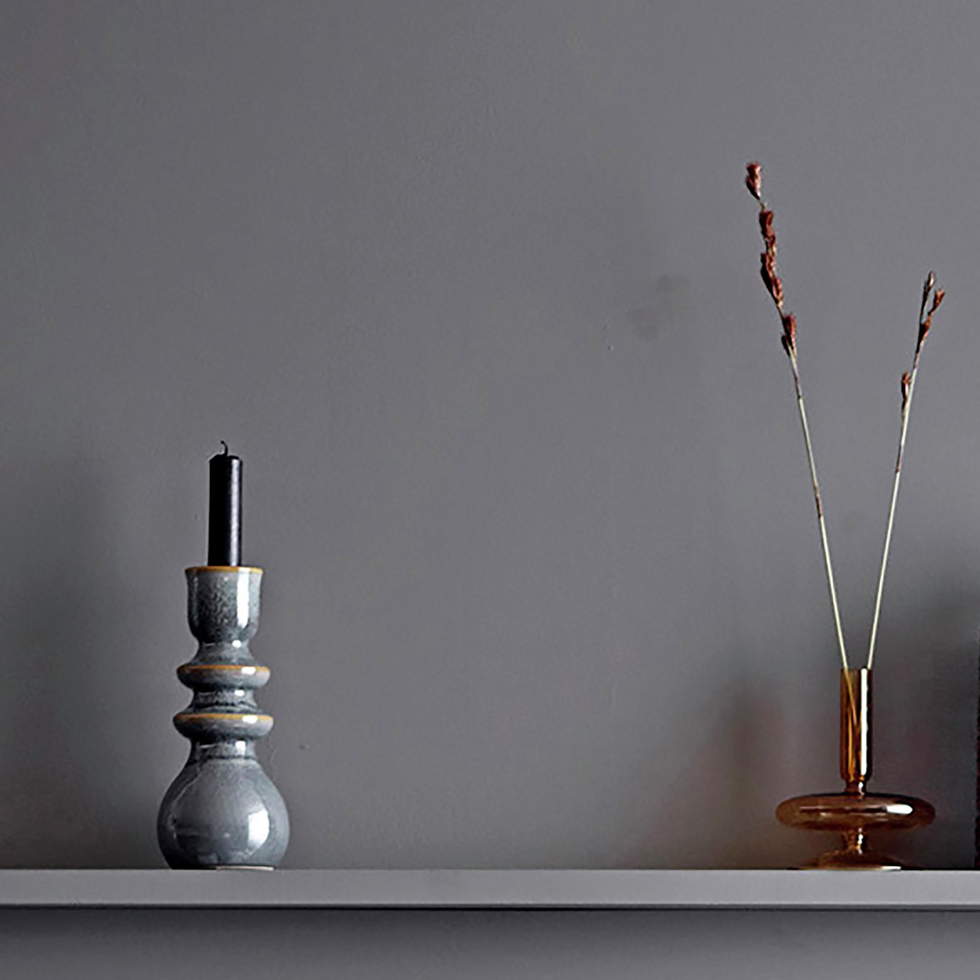 Bloomingville Emie Stoneware Candle Holder - Grey