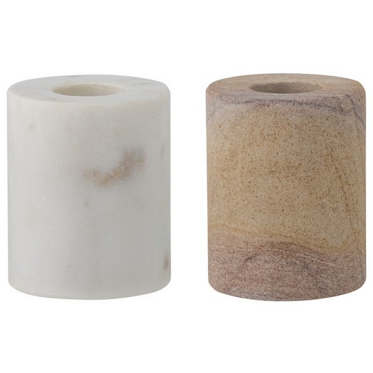 Bloomingville Lavina Set of 2 Marble Candle Holder