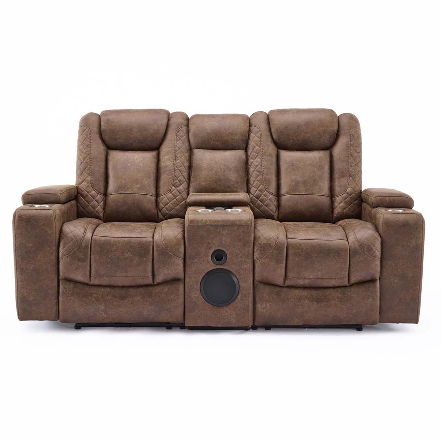 Furniture Online Ashton Electric Recliner 2 Seater Fabric Sofa – Brown