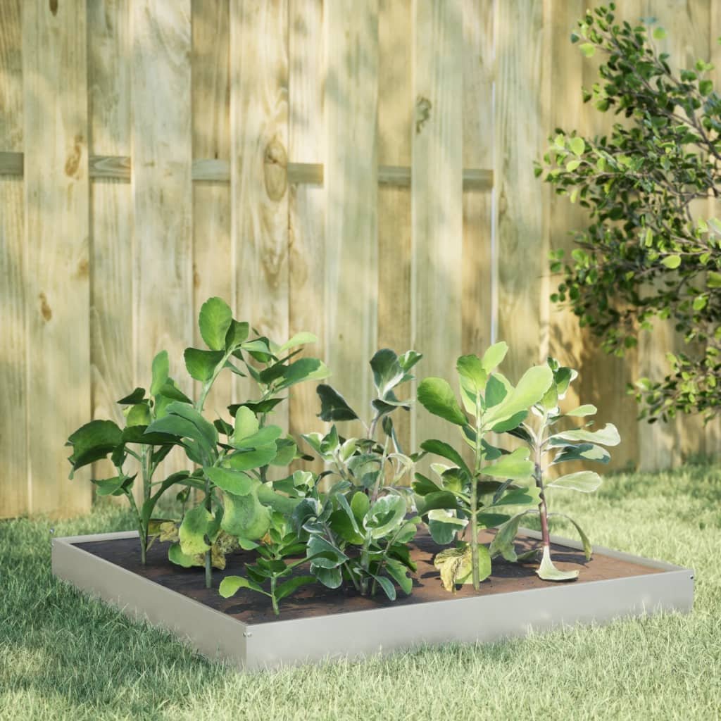 Walplus Stainless Steel Raised Garden Bed - 100 x 100 x 18.5 cm