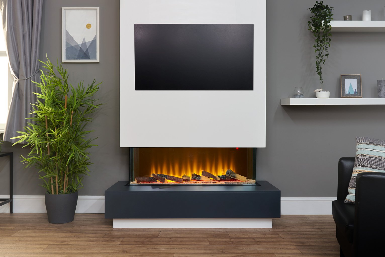 Adam Sahara Media 2kW 42 Inch Electric Wall Fire