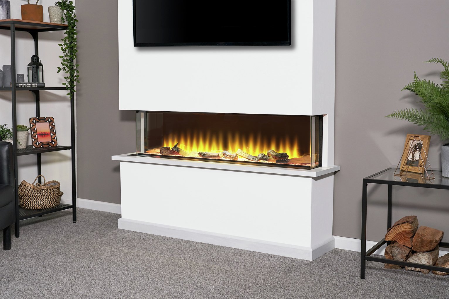 Adam Sahara Media 2kW 51 Inch Electric Wall Fire