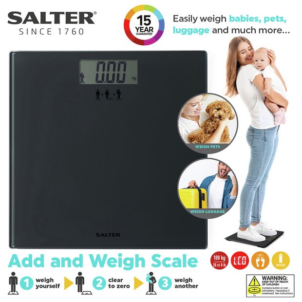 Buy Salter Add Weigh Scale Grey Bathroom scales Argos