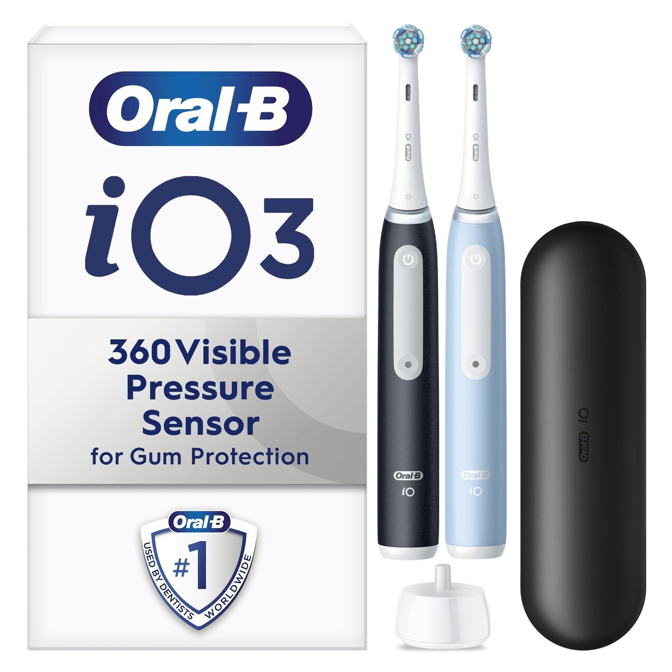 Oral-B iO3 Dual Pack Electric Toothbrush - Black/Blue