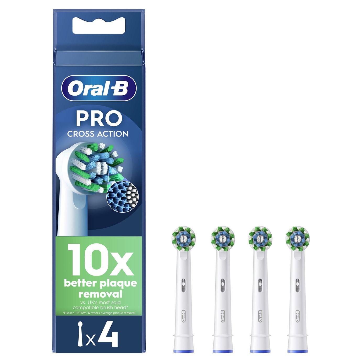 Oral-B Pro Cross Action Toothbrush Heads - 4 Pack