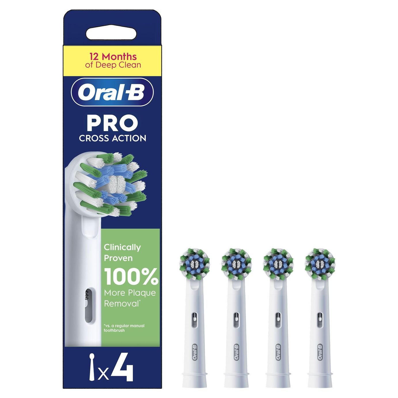 Oral-B Pro Cross Action Toothbrush Heads - 4 Pack