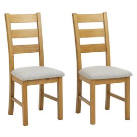 Argos Home Ashwell Pair of Solid Wood Dining Chairs - Oak 