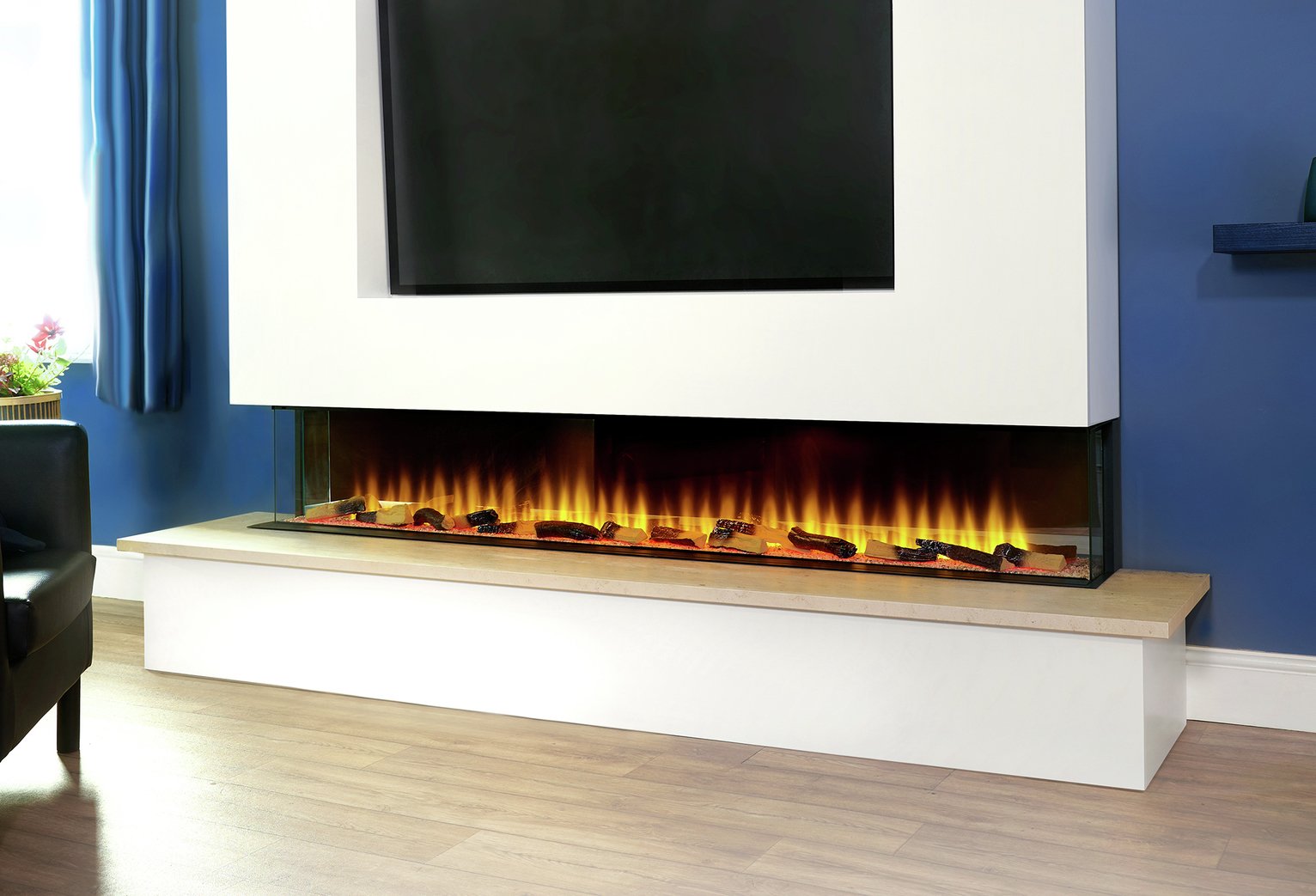 Adam Sahara Media 2kW 81 Inch Electric Wall Fire