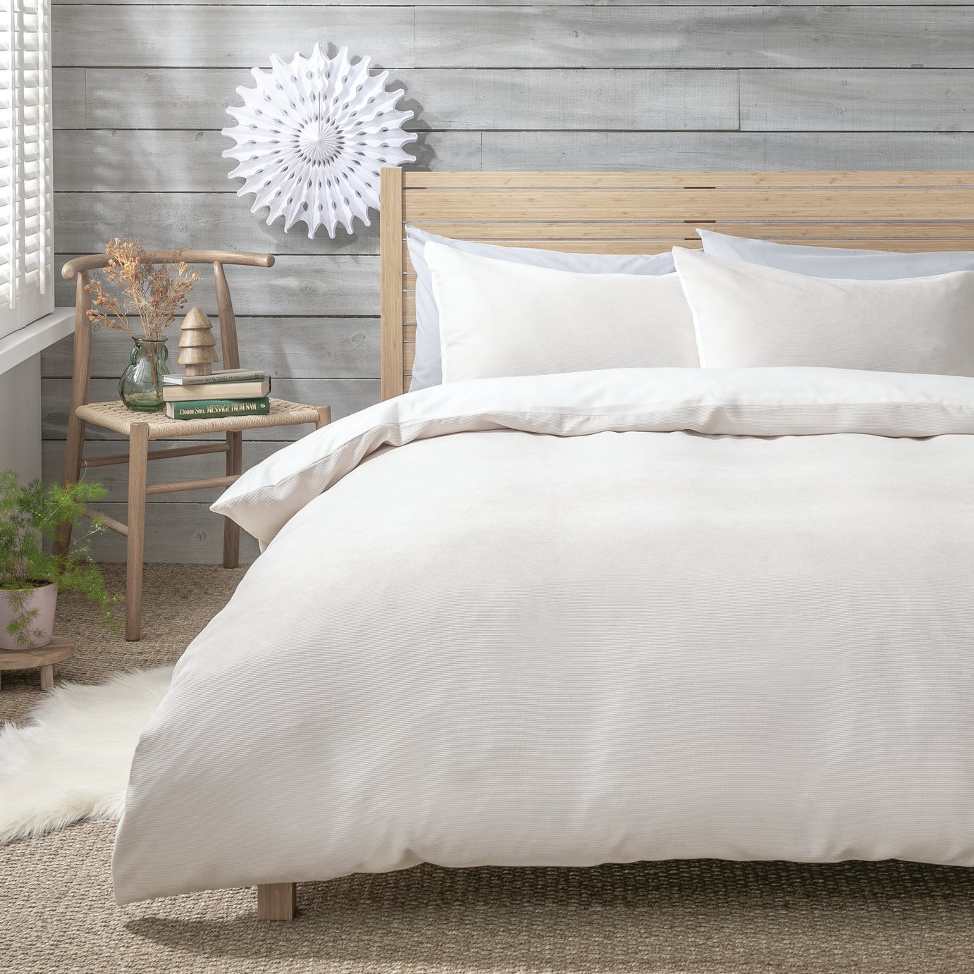 Habitat Cord Cream Bedding Set - Double