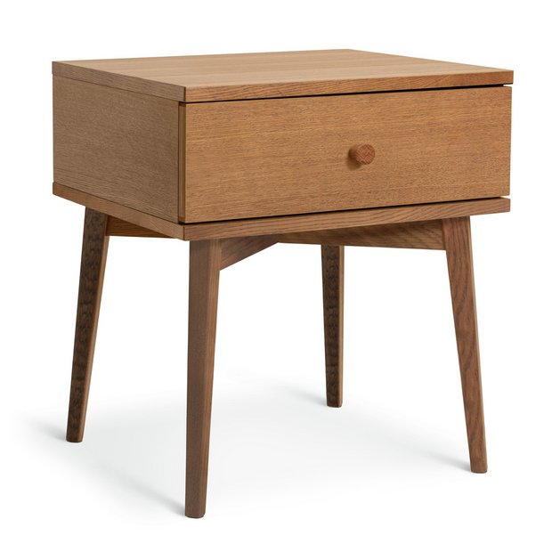 Buy Habitat Kirk 1 Drawer Bedside Table - Walnut | Bedside tables | Habitat