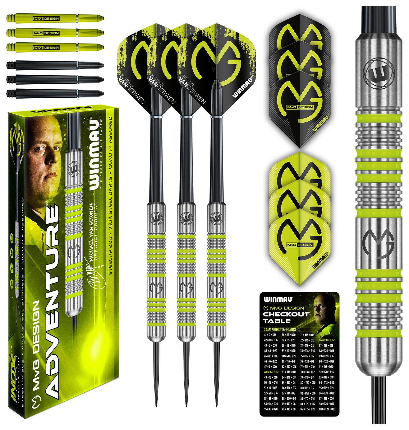 Winmau Michael van Gerwen MvG Adventure 20g Steel Darts Set