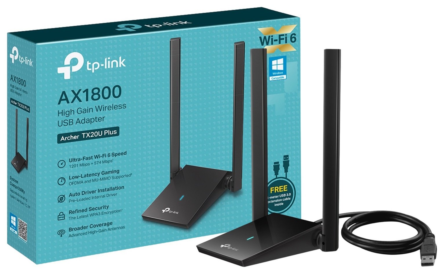 TP-Link Archer TX20U Plus AX1800 WiFi 6 Wireless USB Adapter