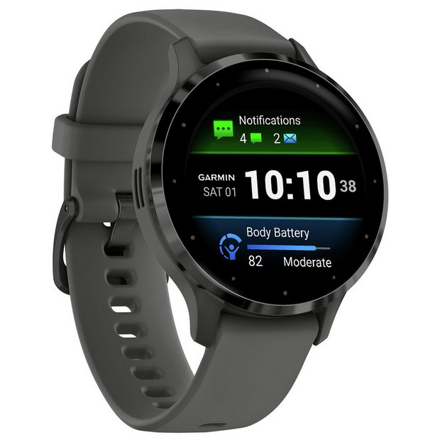 Buy Garmin Venu 3S GPS Smart Watch Pebble Grey Slate Fitness and activity trackers Argos