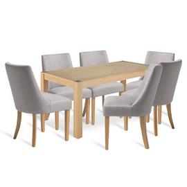 Habitat Alston Wood Dining Table & 6 Alec Chairs