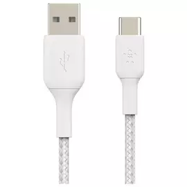 Belkin Braided USB-C to USB-A 1m Cable - White