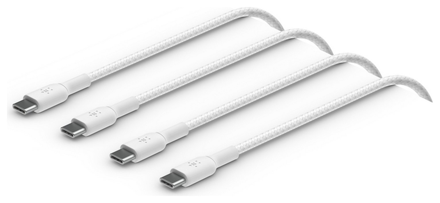 Belkin Braided USB-C 1m Two Pack Cables - White