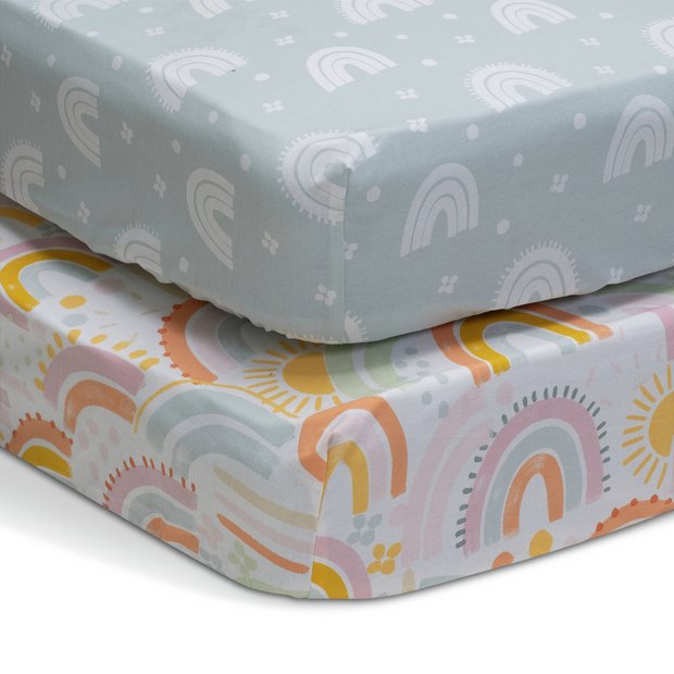 Rainbow fitted crib sheet hotsell