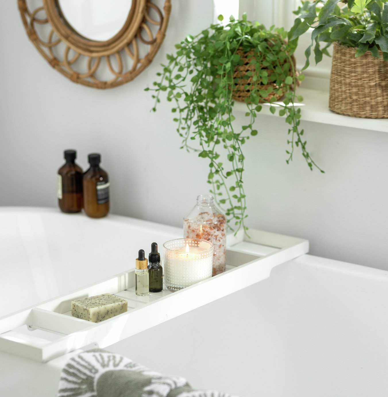 Habitat Bamboo Bath Bridge - White