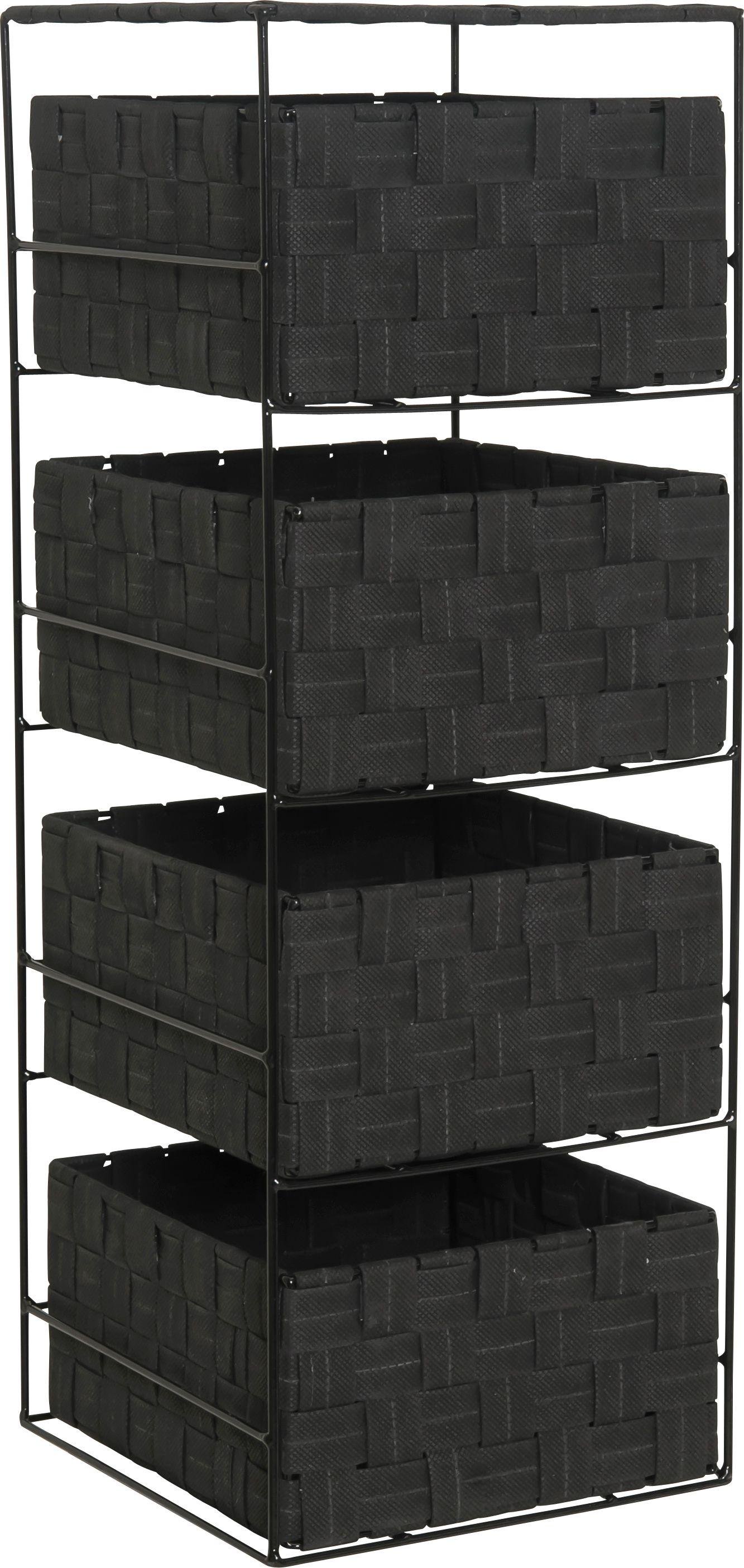 Argos Home 4 Drawer Woven Bathroom Storage Unit - Jet Black