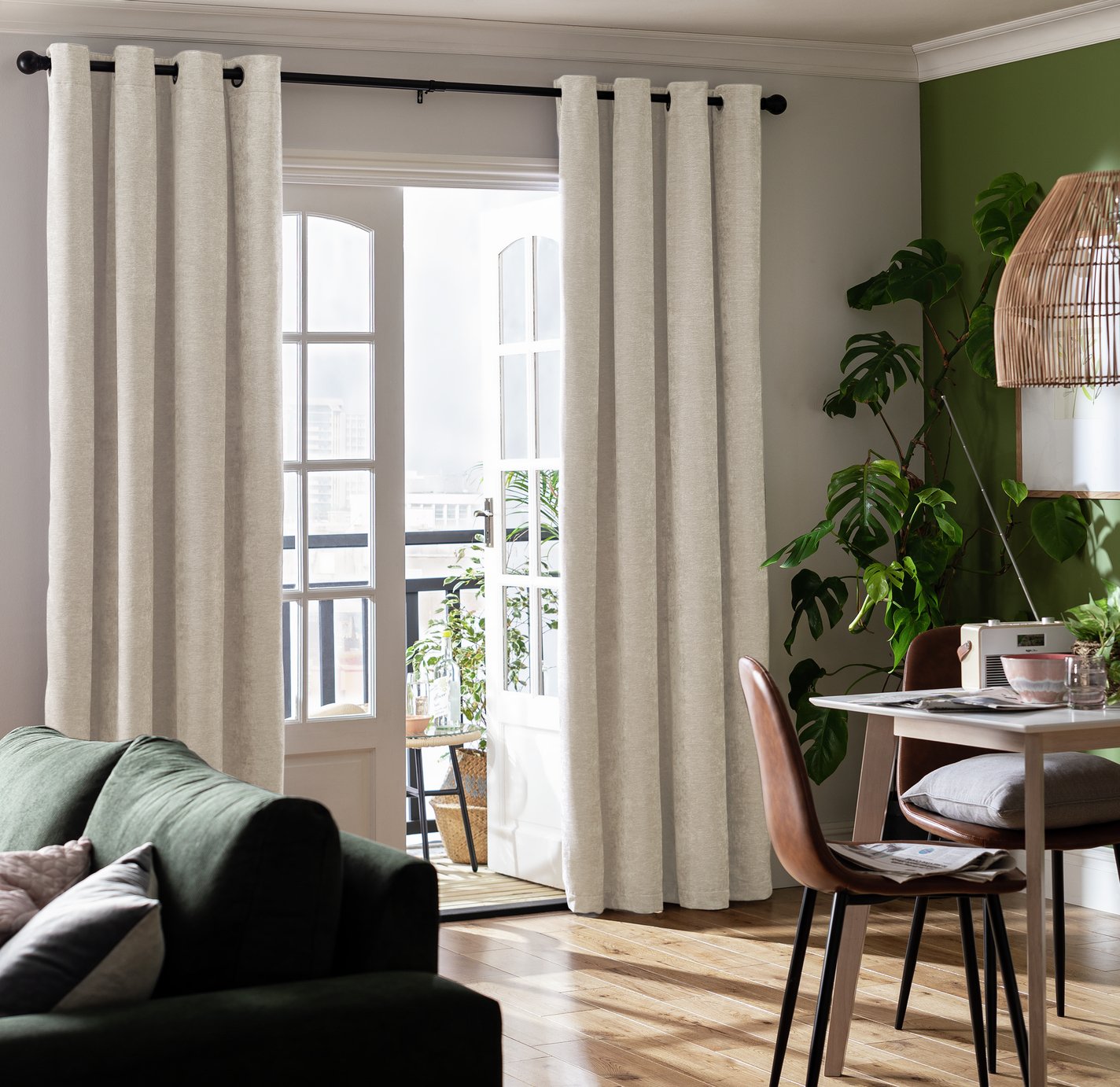 Habitat Plain Chenille Blackout Lined Thermal Curtain