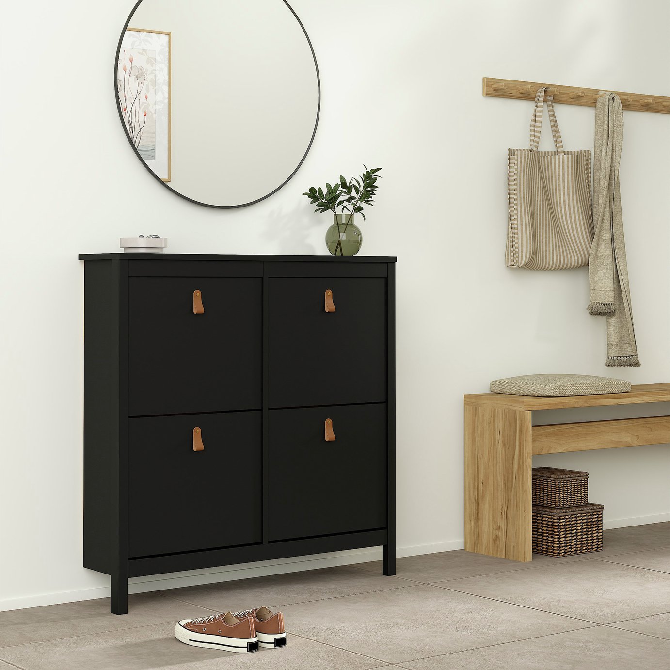 Tvilum Madrid Shoe Storage Cabinet - Black