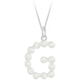 Revere Sterling Silver G Initial Freshwater Pearl Pendant 