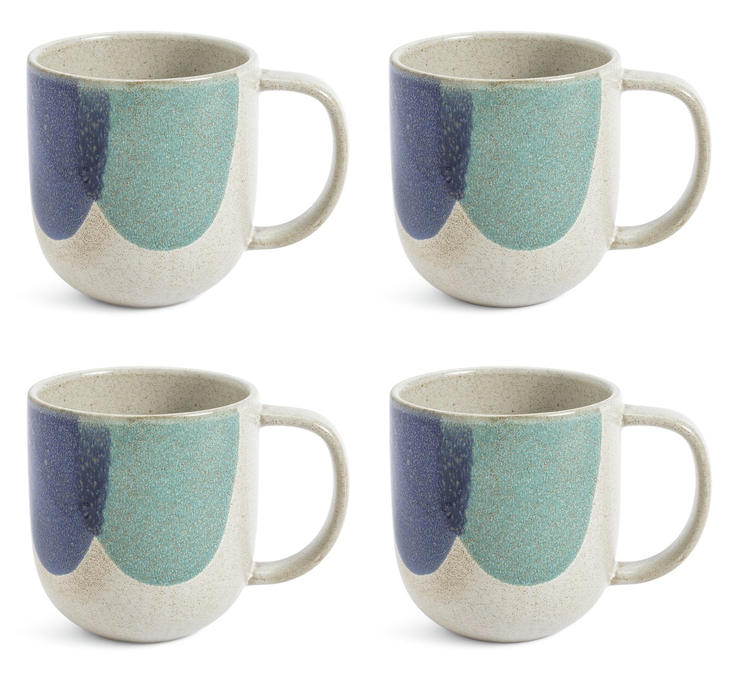 Habitat 60 Recast Set of 4 Stoneware Mugs - Multicoloured