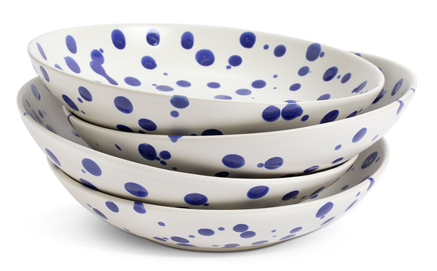 Habitat 60 Jackson 4 Piece Stoneware Pasta Bowls - Blue