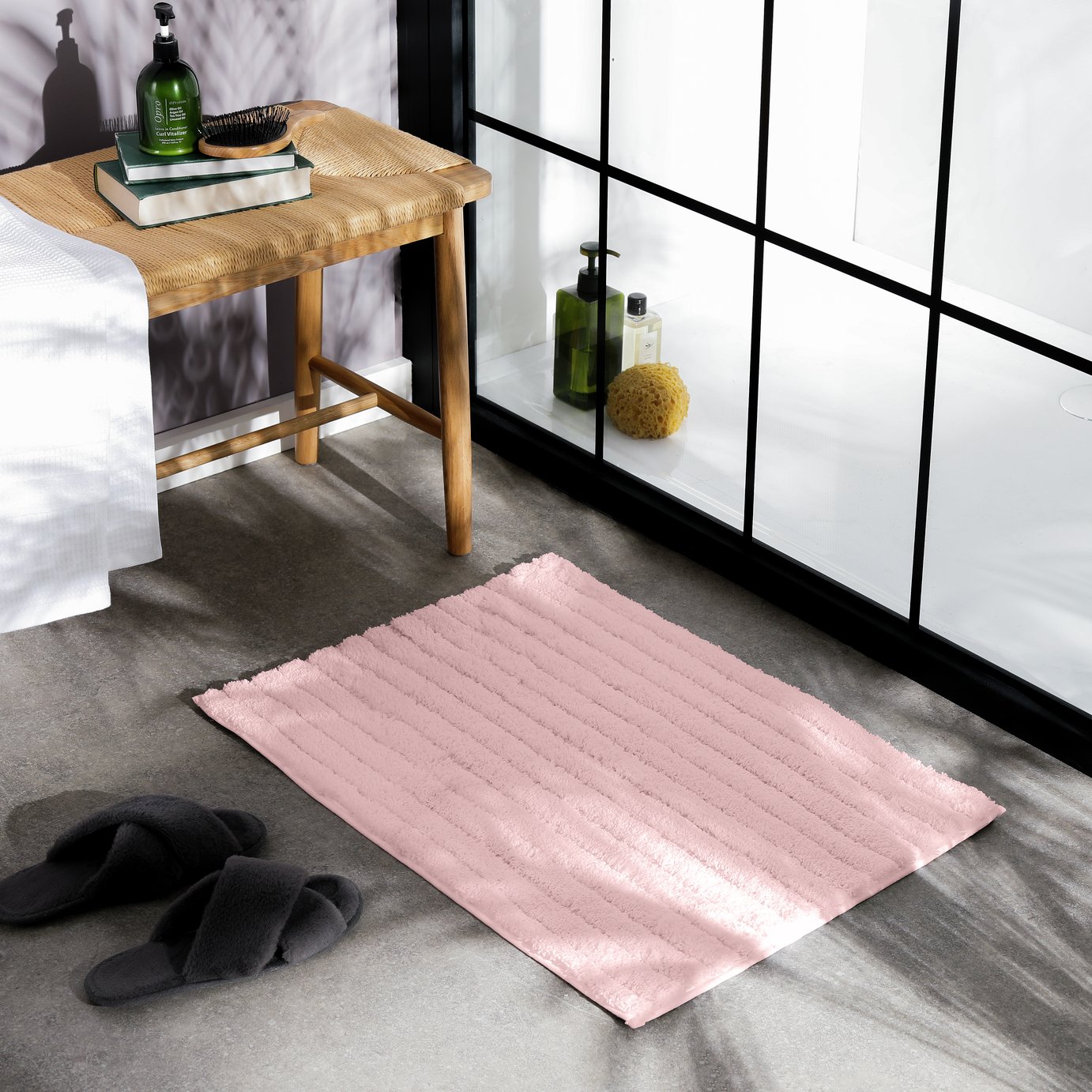 Habitat Supersoft Quick Dry Bath Mat - Blush Pink