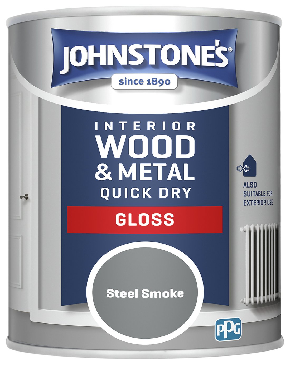 Johnstone's Wood & Metal Gloss Paint - Steel Smoke 750ml