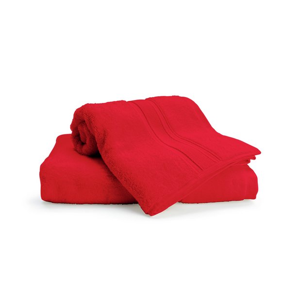 Buy Habitat Cotton Supersoft 2 Pack Hand Towel Red Towels